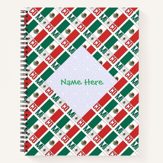 Mexico Flag Personalised Heritage Notebook (Front)