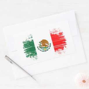 Mexico flag rectangular sticker