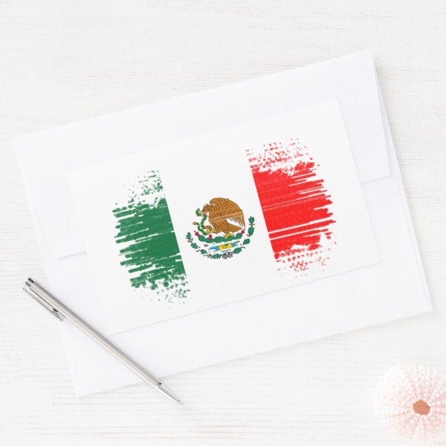 Mexico flag rectangular sticker (Envelope)