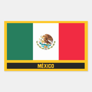 México Flag Rectangular Sticker