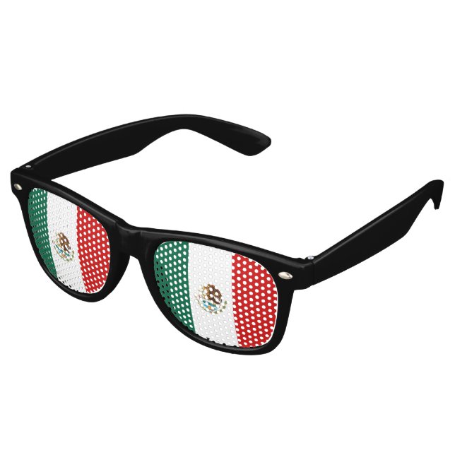 Mexico Flag Retro Sunglasses (Angled)