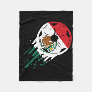 Mexico Flag Soccer Byll Mexican Footbyll Fan Men W Fleece Blanket