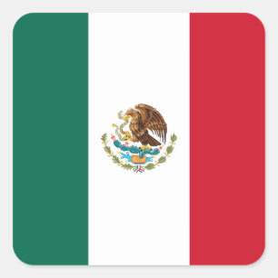 Mexico Flag Square Sticker