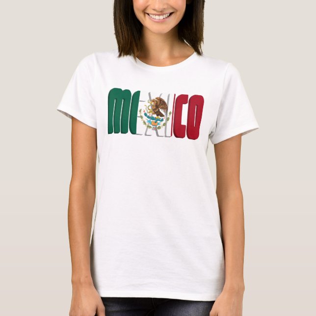 MEXICO Flag Text T-Shirt (Front)