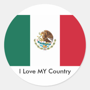 Mexico Flag The MUSEUM Zazzle I Love MY Country Classic Round Sticker