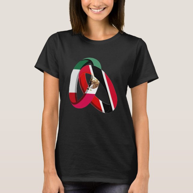 Mexico Flag Trinidad&Tobago Grown Ring Marriage We T-Shirt (Front)