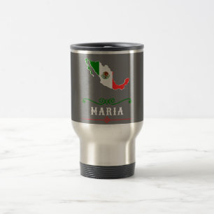 Mexico Flag with your Name Travel Mug