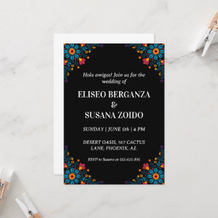 mexico floral mexican wedding invitations