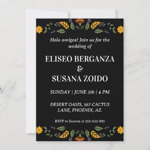 mexico floral mexican wedding invitations