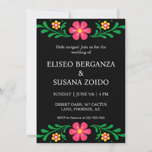 mexico floral mexican wedding invitations