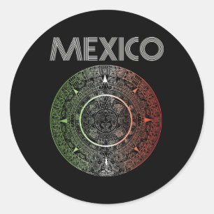 Mexico Football Team Aztec Mexican Latino Ball  Classic Round Sticker