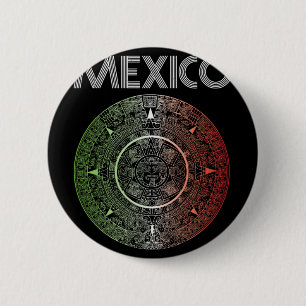 Mexico Footll Team Aztec Mexican Latino Ll Flag Nd 6 Cm Round Badge