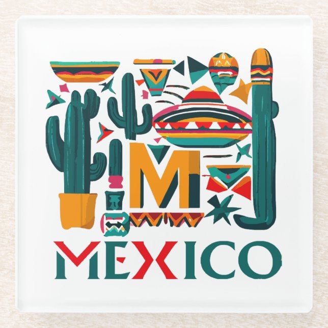 MEXICO GLASS COASTER (Front)