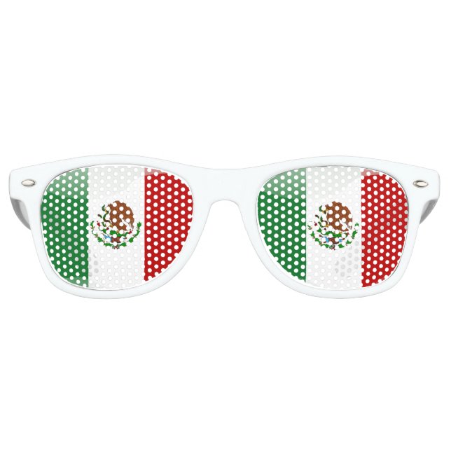 Mexico glossy flag retro sunglasses (Front)