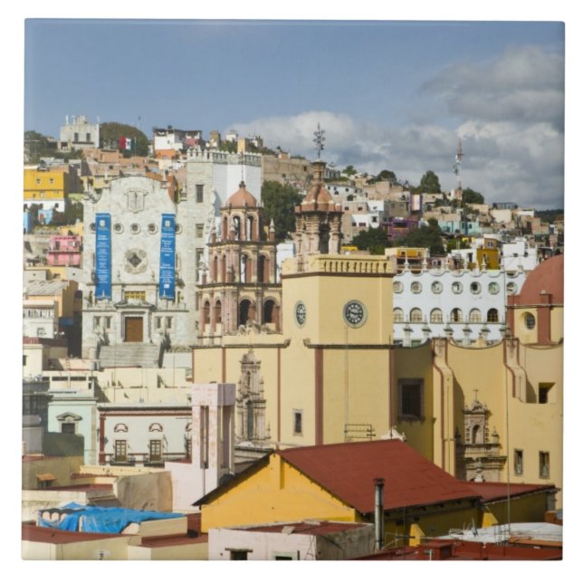 Mexico, Guanajuato State, Guanajuato. Basilica Ceramic Tile (Front)