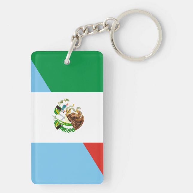 mexico guatemala half flag country symbol key ring (Back)