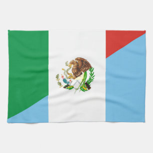 mexico guatemala half flag country symbol tea towel