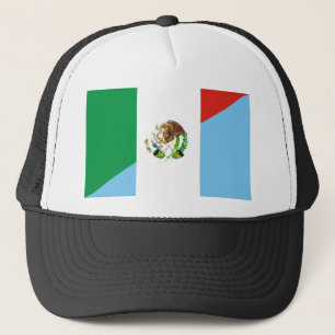 mexico guatemala half flag country symbol trucker hat