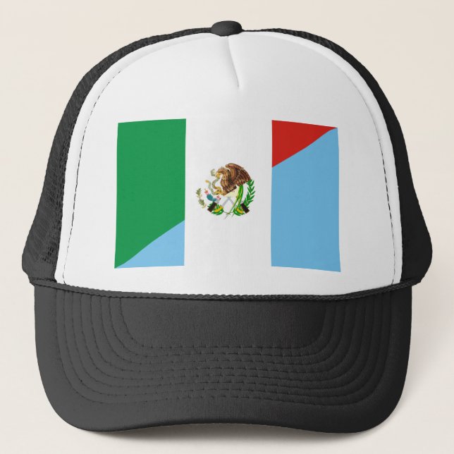 mexico guatemala half flag country symbol trucker hat (Front)