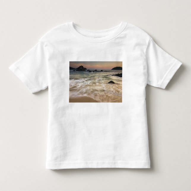 Mexico, Guerrero, Zihuatanejo.  Surf along a Toddler T-Shirt (Front)