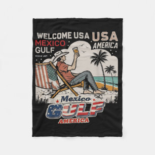 Mexico Gulf America Usa American Flag America Retr Fleece Blanket