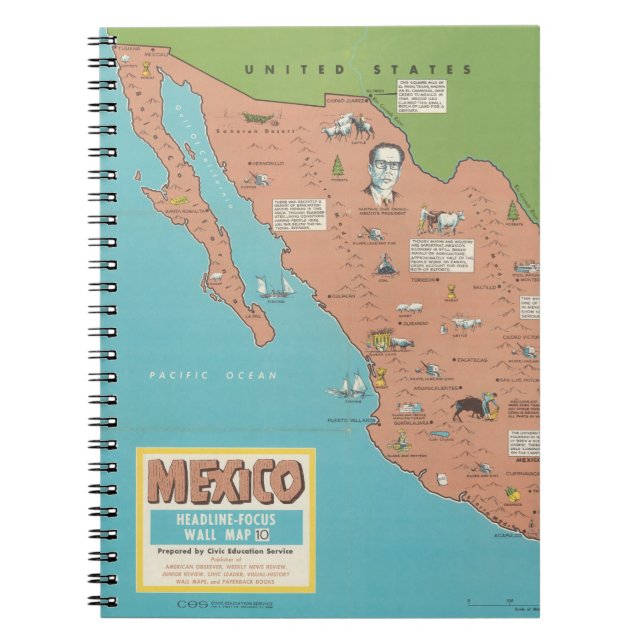 Mexico - Headline-Focus Wall Map Notebook (Front)