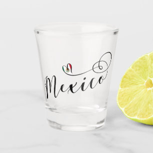 Mexico Heart Flag, Mexicanos Shot Glass
