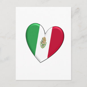 Mexico Heart Flag Postcard