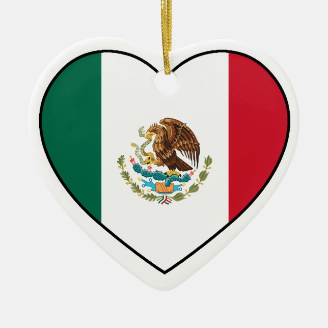 Mexico Heart Ornament for Christmas Tree (Front)