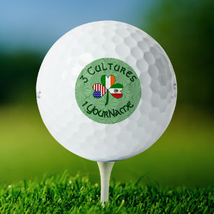 Mexico Ireland USA Shamrock Flag Golf Balls