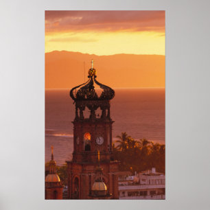 Mexico, Jalisco, Puerto Vallarta. Church tower Poster