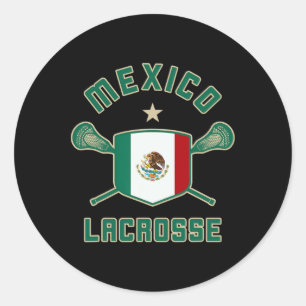 Mexico Lacrosse Mexican Flag Lax Classic Round Sticker