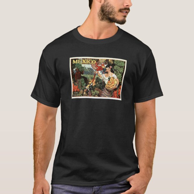 Mexico Land Of Tropical Splendour 1940s Travel Ret T-Shirt (Front)