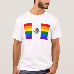 Mexico LGBT Gay Pride Rainbow Flag T-Shirt