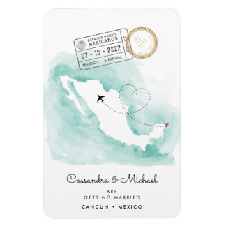 Mexico Map | Cancun | Destination Wedding Magnet