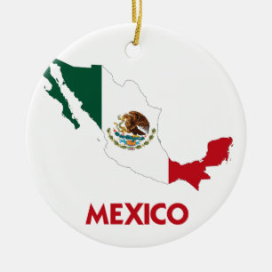 MEXICO MAP CERAMIC TREE DECORATION