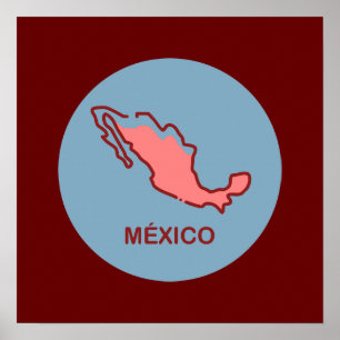 Mexico Map Poster
