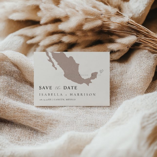 Mexico Map Save the Date Template (Creator Uploaded)