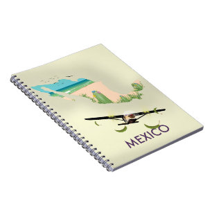 Mexico Map Travel poster Notebook