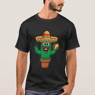 Mexico Maracas Sombrero Hat Tacos Cactus T-Shirt