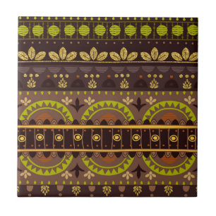 Mexico Mayan Tribal Art Ceramic Tile