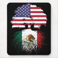 Mexico Mexican American USA Tree Roots Flag