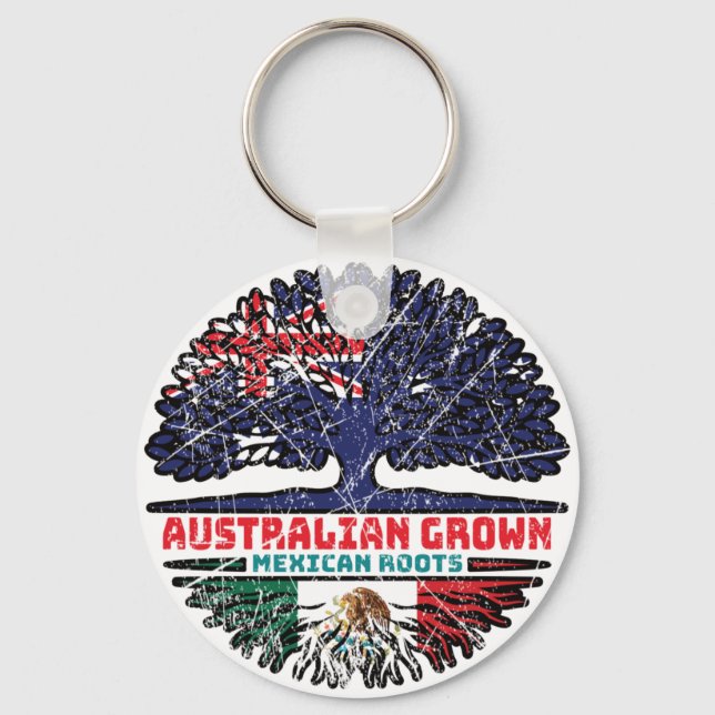 Mexico Mexican Australian Australia Tree Roots Key Ring (Front)