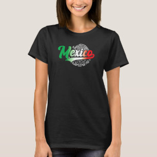 Mexico Mexican Flag Colours And Eagle Illustration T-Shirt