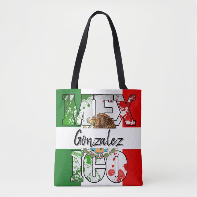 Mexico Mexican flag Eagle Emblem Shopping tote bag (Front)