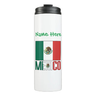 Mexico Mexican Flag Green Personalisation  Thermal Tumbler