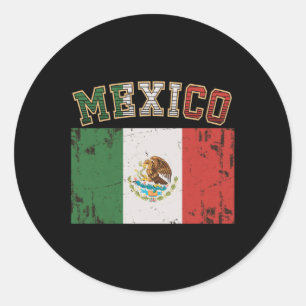 Mexico Mexican Flag Men Women Teens Kids Cool Mexi Classic Round Sticker