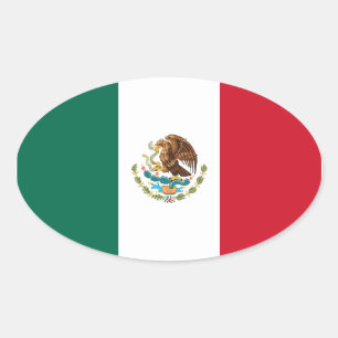 Mexico/Mexican Flag Oval Sticker