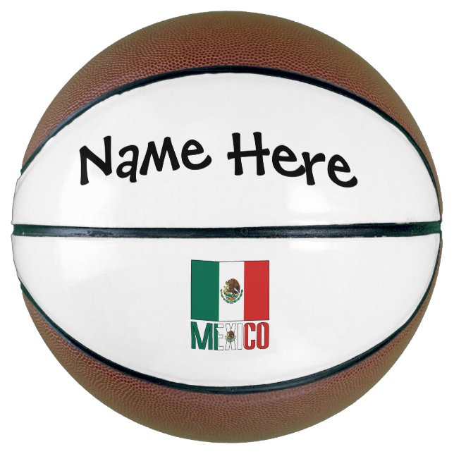 Mexico Mexican Flag Personalised  Basketball (Front)