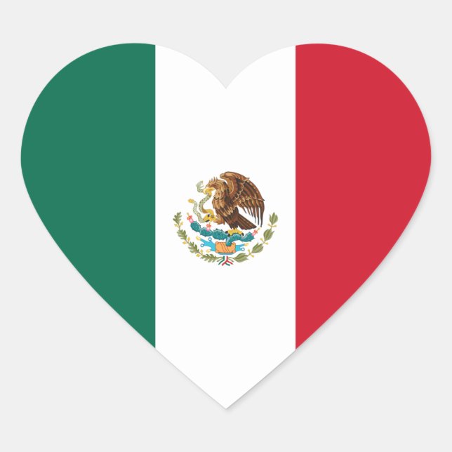Mexico/Mexican Heart Flag Sticker (Front)